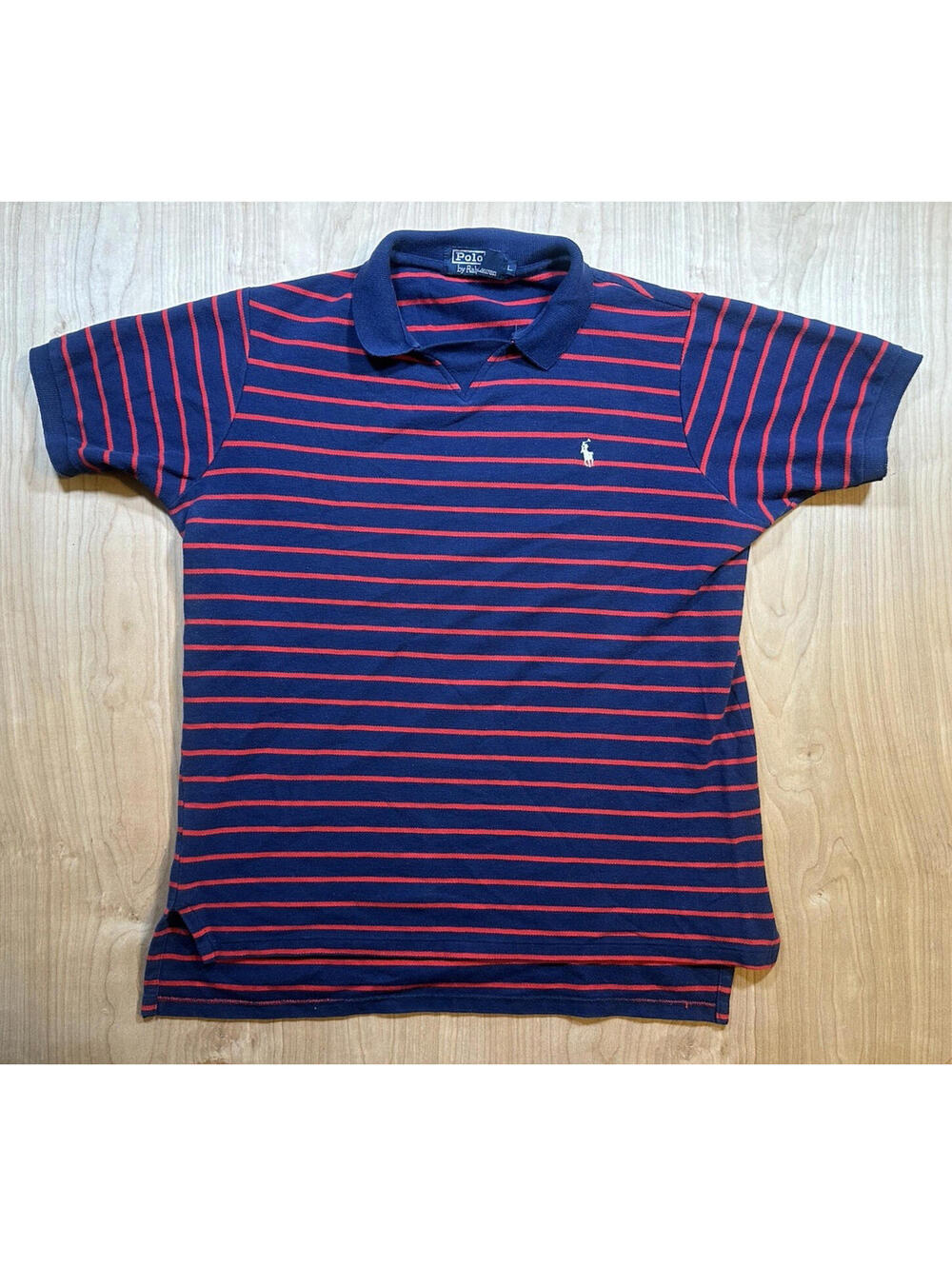 vintage 80's POLO RALPH LAUREN short sleeve RUGBY POLO shirt RARE collar LARGE